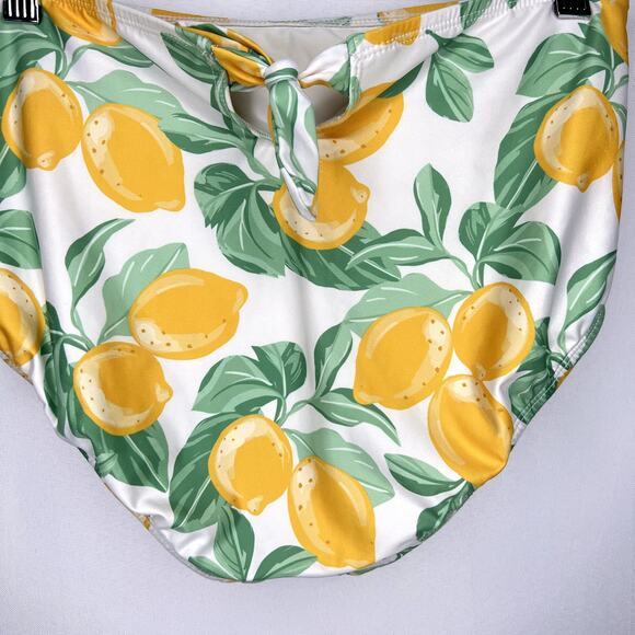 Mod Cloth Lemon Print Summer Bikini Bottoms Hight Waisted Size Small - Picture 8 of 11